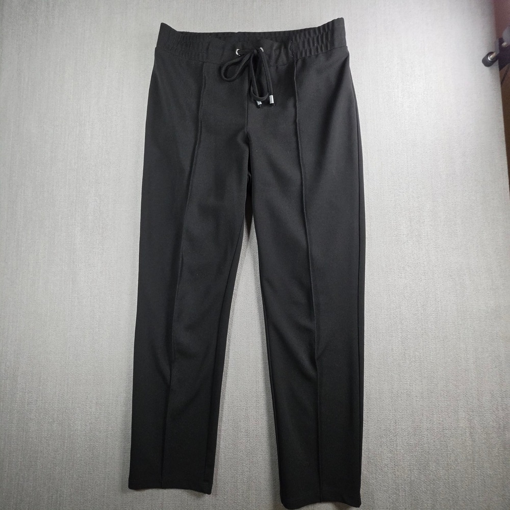 Retrology Trousers Women M Black Drawstring Pull-On Pants